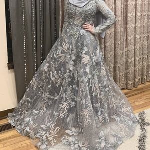 Mac Duggal Long-Sleeved A-Line Illusion Gown/Dress